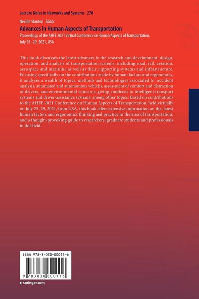 Produktbild: Advances in Human Aspects of Transportation