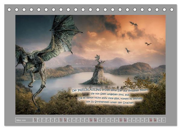 Produktbild: Wo die wilden Drachen wohnen (Tischkalender 2026 DIN A5 quer), CALVENDO Monatskalender