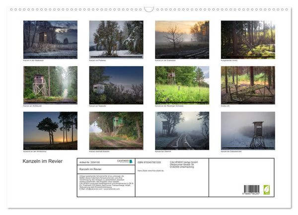Produktbild: Kanzeln im Revier (Wandkalender 2026 DIN A2 quer), CALVENDO Monatskalender