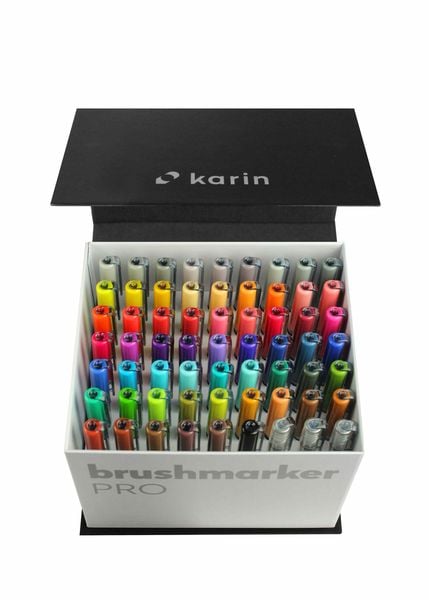 Produktbild: KARIN Marker Brushmarker PRO Mega Box, 63 Farben + 3 Blender