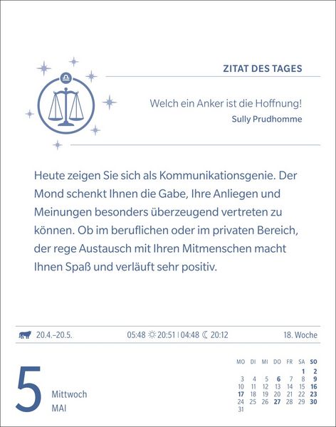 Produktbild: Waage Sternzeichenkalender 2027 - Tagesabrei&szlig;kalender - Ihr Horoskop f&uuml;r jeden Tag