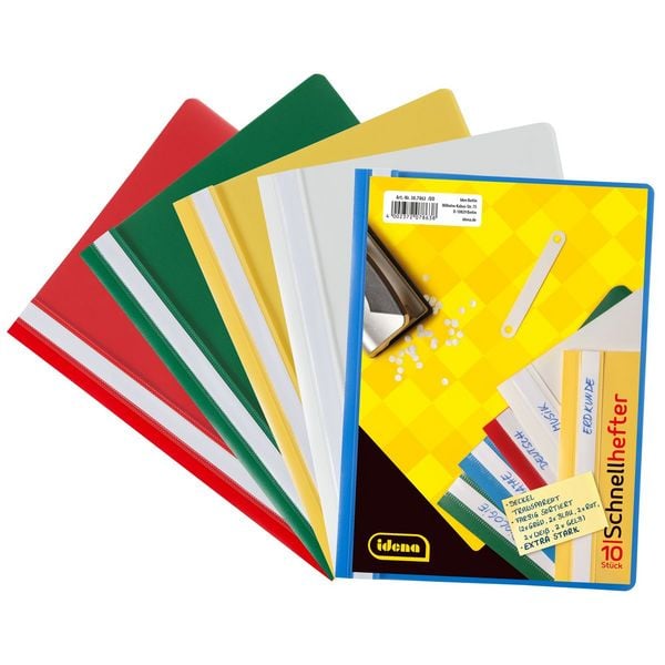 Idena Schnellhefter PP 5 Farben DIN A5 10 Stück