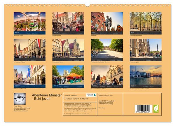Produktbild: Abenteuer M&uuml;nster - Echt jovel! (hochwertiger Premium Wandkalender 2026 DIN A2 quer), Kunstdruck in Hochglanz
