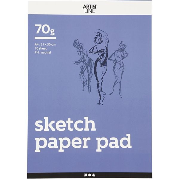Produktbild: Creativ Company Skizzenblock, A4, 210x297 mm, 70 g, Wei&szlig;, 70 Blatt