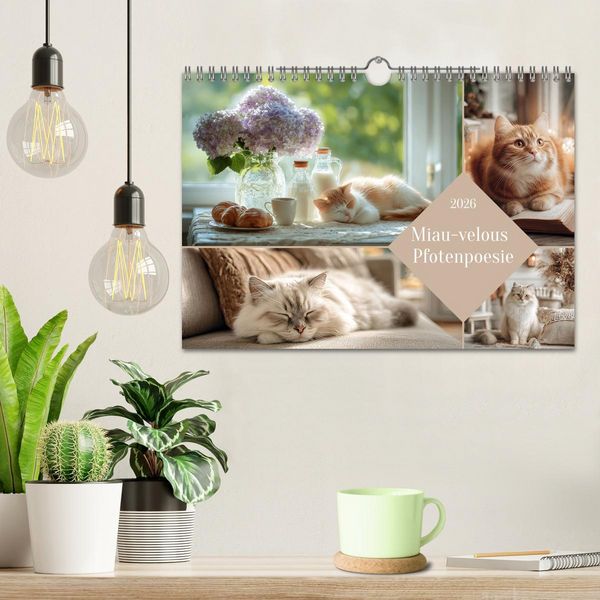 Produktbild: Miau-velous Pfotenpoesie (Wandkalender 2026 DIN A4 quer), CALVENDO Monatskalender