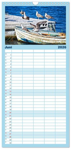 Produktbild: Familienplaner 2026 - Fischkunst und Fischergl&uuml;ck mit 5 Spalten (Wandkalender, 21 x 45 cm) CALVENDO