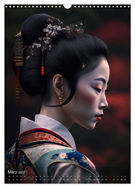 Produktbild: Wundersch&ouml;ne Portraits Japanischer Geishas (Wandkalender 2027 DIN A3 hoch), CALVENDO Monatskalender