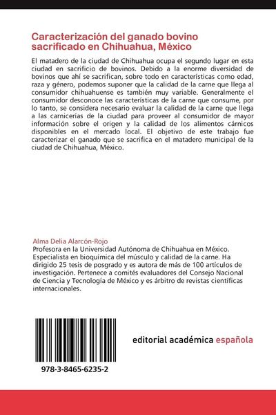 Produktbild: Caracterizaci&oacute;n del ganado bovino sacrificado en Chihuahua, M&eacute;xico