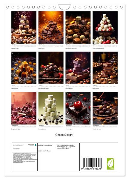 Produktbild: Choco Delight (Wall Calendar 2026 DIN A4 portrait), CALVENDO 12 Month Wall Calendar