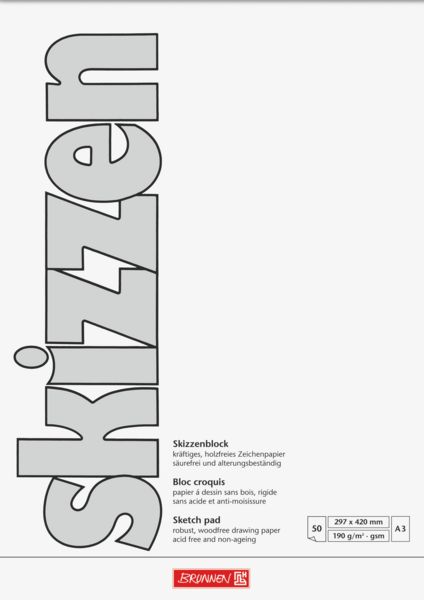 Produktbild: Brunnen Skizzenblock A3 190g 50Bl