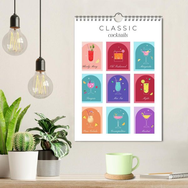 Produktbild: Classic Cocktails (Wall Calendar 2026 DIN A4 portrait), CALVENDO 12 Month Wall Calendar