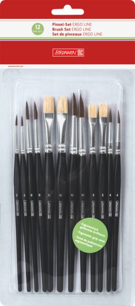 Produktbild: Brunnen Pinsel-Set ErgoLine, 12er Set sortiert