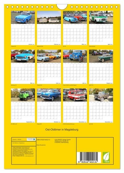 Produktbild: Ost-Oldtimer in Magdeburg (Wandkalender 2026 DIN A4 hoch), CALVENDO Monatskalender