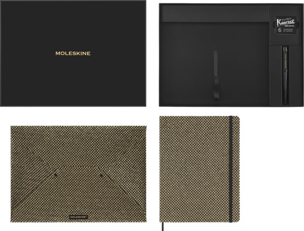 Produktbild: Moleskine Shine Sammlerbox Gold Notizbuch (XL, liniert, fester Einband)