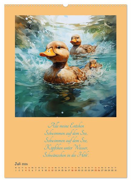 Produktbild: Alle meine Entchen (hochwertiger Premium Wandkalender 2026 DIN A2 hoch), Kunstdruck in Hochglanz