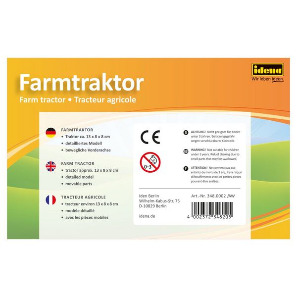 Produktbild: Idena Traktor rot gr&uuml;n sortiert