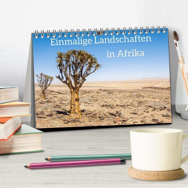 Produktbild: Einmalige Landschaften in Afrika (Tischkalender 2026 DIN A5 quer), CALVENDO Monatskalender
