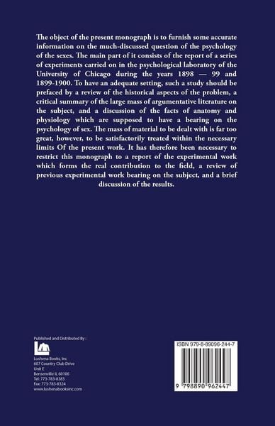 Produktbild: The Mental Traits of Sex An Experimental Investigation of the Normal Mind, in Men and Women