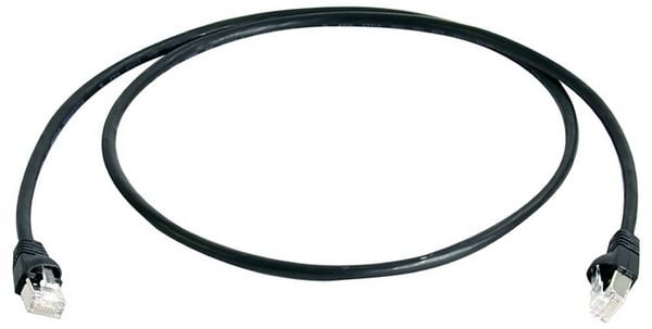 Produktbild: Teleg&auml;rtner 100008948 RJ45 Patchkabel CAT 5e F/UTP 7.5 m Schwarz Flammwidrig, mit Knickschutzt&uuml;lle 1 St.