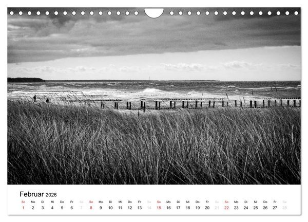 Produktbild: Ostseebad Zingst - Impressionen in Schwarz-Wei&szlig; (Wandkalender 2026 DIN A4 quer), CALVENDO Monatskalender