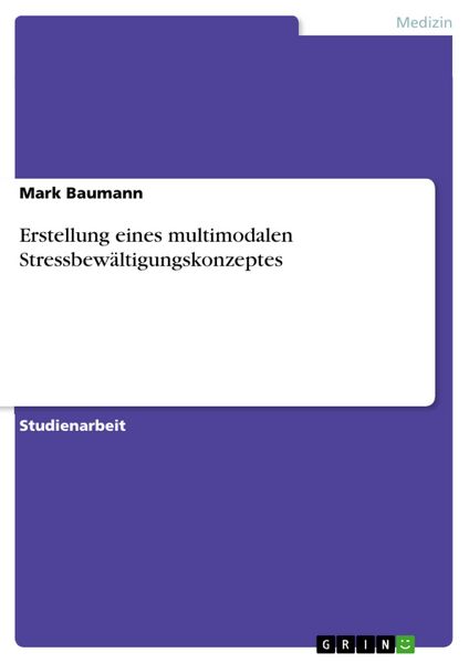 Produktbild: Erstellung eines multimodalen Stressbew&auml;ltigungskonzeptes