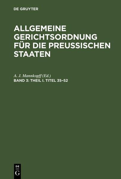 Produktbild: Theil I. Titel 35-52