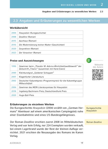 Produktbild: Auerhaus von Bov Bjerg - Textanalyse und Interpretation