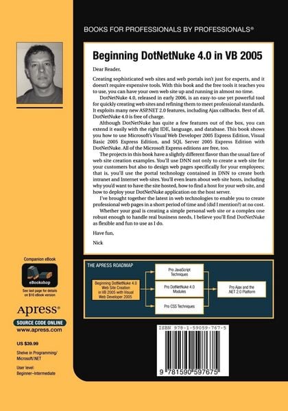 Produktbild: Beginning DotNetNuke 4.0 Website Creation in VB 2005 with Visual Web Developer 2005 Express