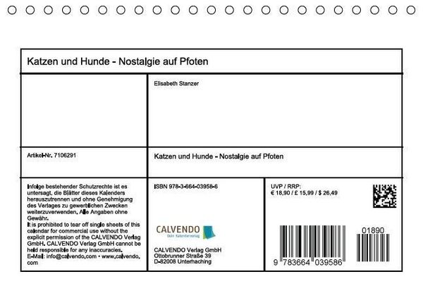 Produktbild: Katzen und Hunde - Nostalgie auf Pfoten (Tischkalender immerw&auml;hrend DIN A5 quer)