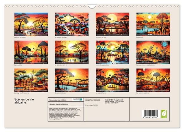 Produktbild: Sc&egrave;nes de vie africaine (Calendrier mural 2026 DIN A3 vertical), CALVENDO calendrier mensuel