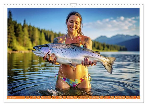 Produktbild: Sexy - Girls mit gro&szlig;en Lachsen (Wandkalender 2027 DIN A3 quer), CALVENDO Monatskalender