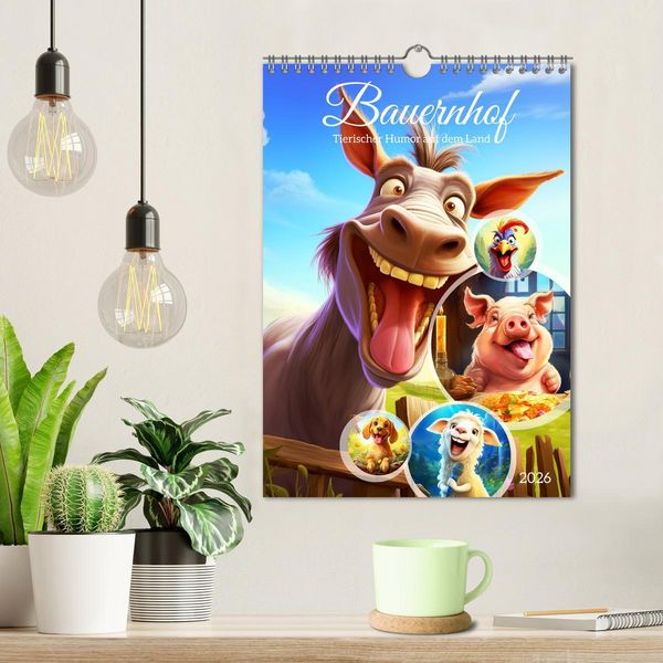 Produktbild: Bauernhof. Tierischer Humor auf dem Land (Wandkalender 2026 DIN A4 hoch), CALVENDO Monatskalender