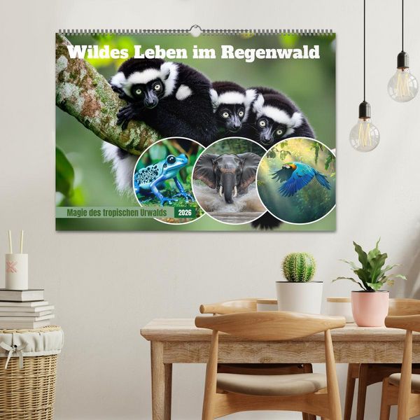 Produktbild: Wildes Leben im Regenwald (Wandkalender 2026 DIN A2 quer), CALVENDO Monatskalender