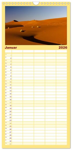 Produktbild: Familienplaner 2026 - Wildes Namibia mit 5 Spalten (Wandkalender, 21 x 45 cm) CALVENDO