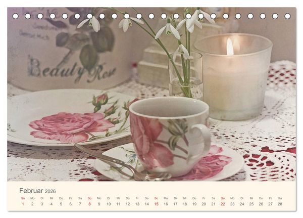 Produktbild: Romantik-Stillleben (Tischkalender 2026 DIN A5 quer), CALVENDO Monatskalender