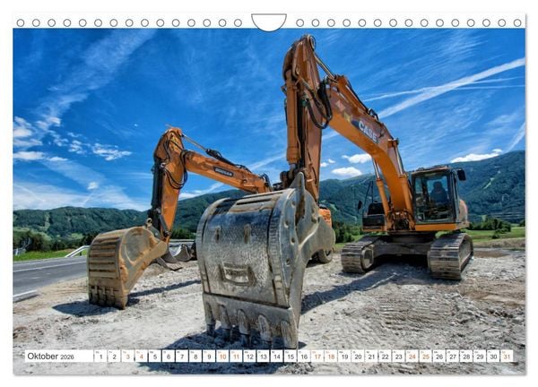 Produktbild: Baumaschinen - Maschinen auf der Baustelle (Wandkalender 2026 DIN A4 quer), CALVENDO Monatskalender