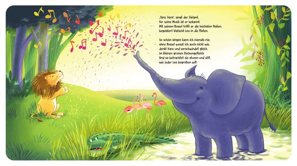 Löwe Leo sagt Hallo und alle Tiere freuen sich so