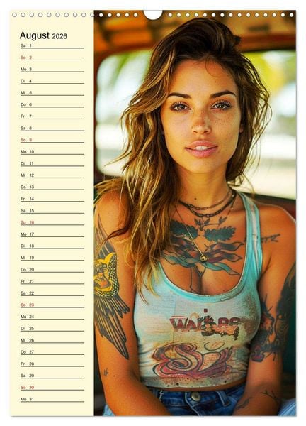 Produktbild: Coole Tatoo-Girls. H&uuml;bsch, modern und selbstbewusst (Wandkalender 2026 DIN A3 hoch), CALVENDO Monatskalender