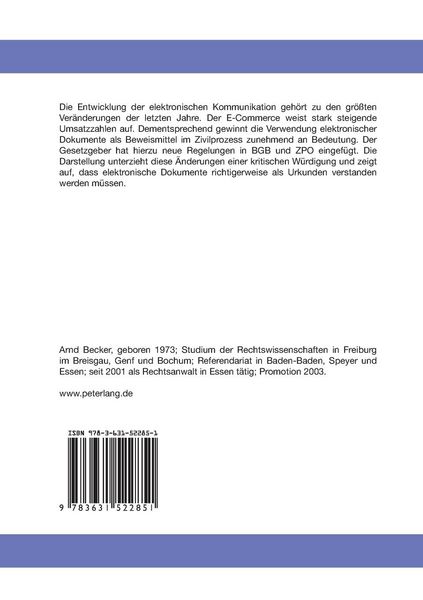 Produktbild: Elektronische Dokumente als Beweismittel im Zivilprozess