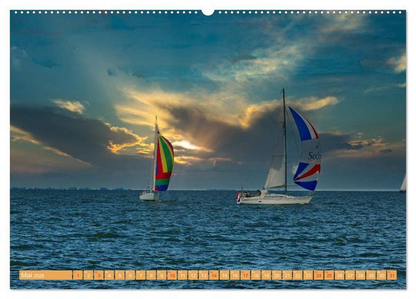 Produktbild: Segeln im Sonnenuntergang (Wandkalender 2026 DIN A2 quer), CALVENDO Monatskalender