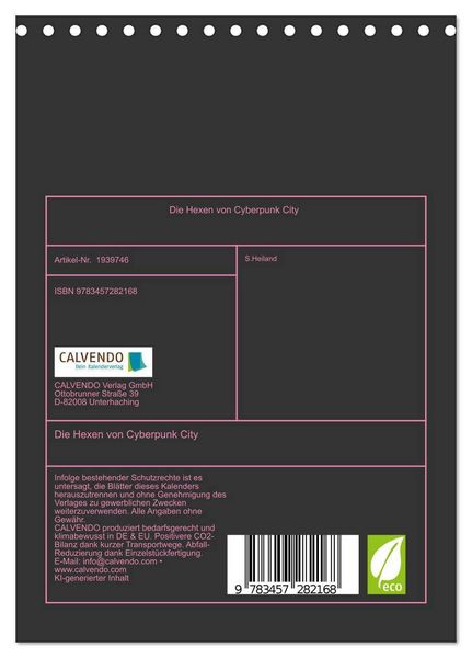 Produktbild: Die Hexen von Cyberpunk City (Tischkalender 2026 DIN A5 hoch), CALVENDO Monatskalender