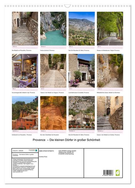Produktbild: Provence &ndash; Die kleinen D&ouml;rfer in gro&szlig;er Sch&ouml;nheit (Wandkalender 2027 DIN A2 hoch), CALVENDO Monatskalender