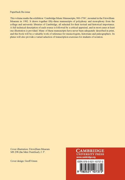 Produktbild: Cambridge Music Manuscripts, 900 1700