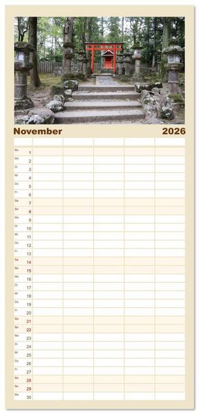 Produktbild: Familienplaner 2026 - Japan - Impressionen aus dem Land der aufgehenden Sonne mit 5 Spalten (Wandkalender, 21 x 45 cm) CALVENDO