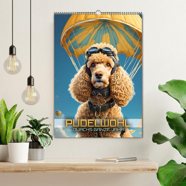 Produktbild: Pudelwohl durchs ganze Jahr (Wandkalender 2026 DIN A2 hoch), CALVENDO Monatskalender