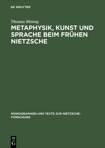 Produktbild: Metaphysik, Kunst und Sprache beim fr&uuml;hen Nietzsche