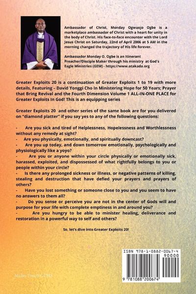 Produktbild: Greater Exploits - 20 Featuring - David Yonggi Cho In Ministering Hope for 50 Years;..