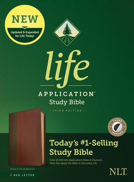Produktbild: NLT Life Application Study Bible, Third Edition (Red Letter, Leatherlike, Brown/Tan, Indexed)