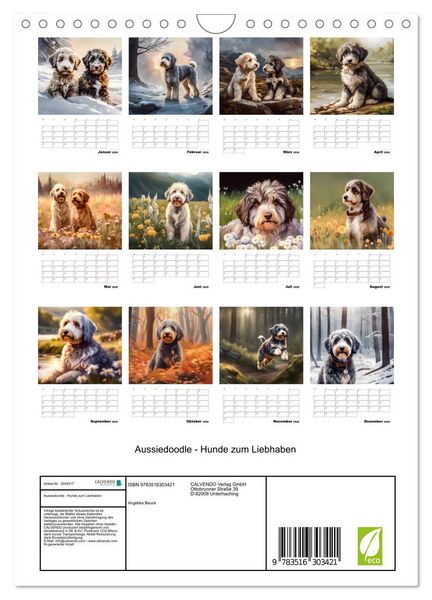 Produktbild: Aussiedoodle - Hunde zum Liebhaben (Wandkalender 2026 DIN A4 hoch), CALVENDO Monatskalender