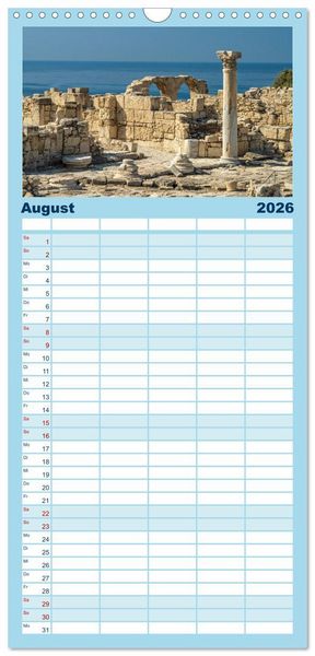 Produktbild: Familienplaner 2026 - Trauminsel Zypern mit 5 Spalten (Wandkalender, 21 x 45 cm) CALVENDO